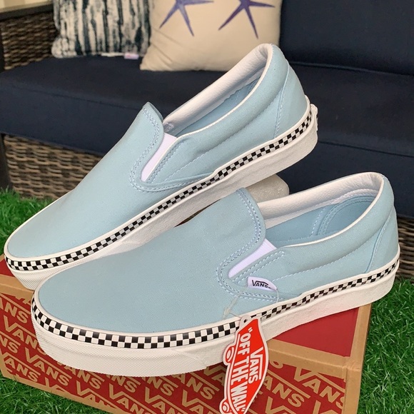 VANS CLASSIC SLIP-ON CHECK FOXING COOL BLUE WMNS - Picture 3 of 17